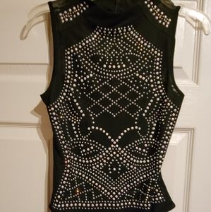 Bkack Studded Sexy Body Top